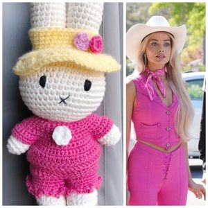 Just Dutch Miffy Bunny Rabbit in Barbie Inspired Handmade Crochet Clothes Outfit